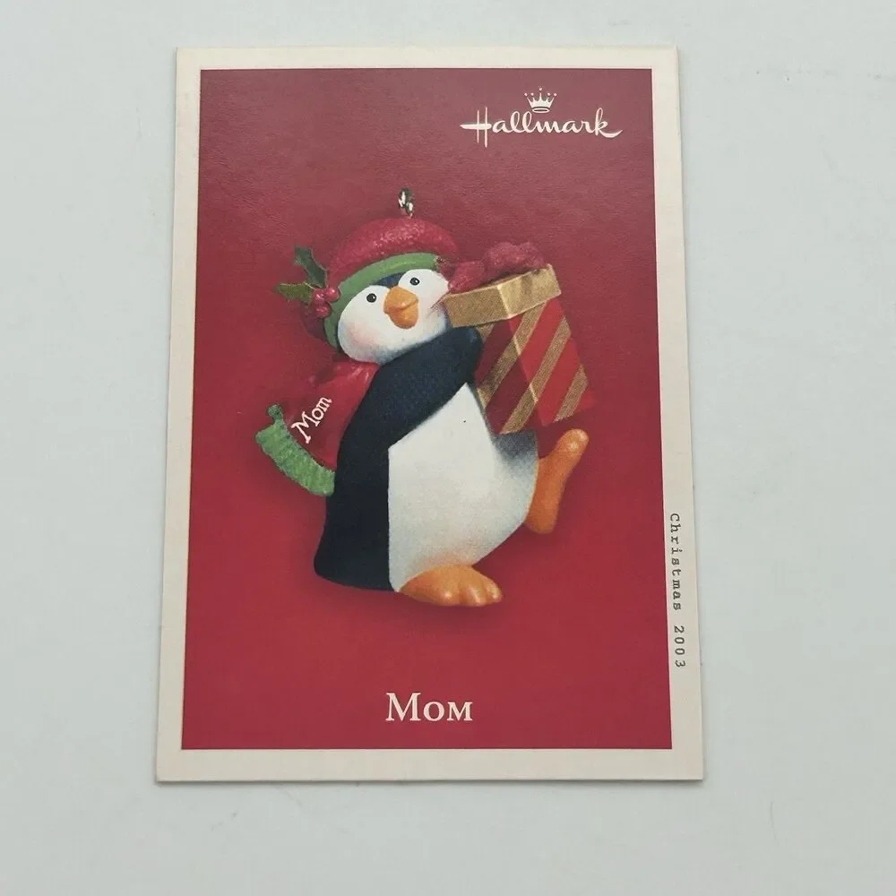 Hallmark Keepsake Ornament Christmas MOM Penguin with Stocking Candy Cane 2003